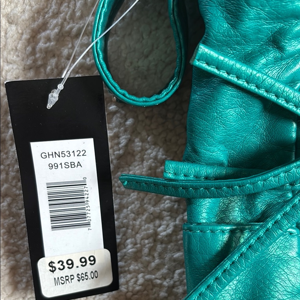 BUENO Sea green/blue Leather Bag NWT - Picture 3 of 12